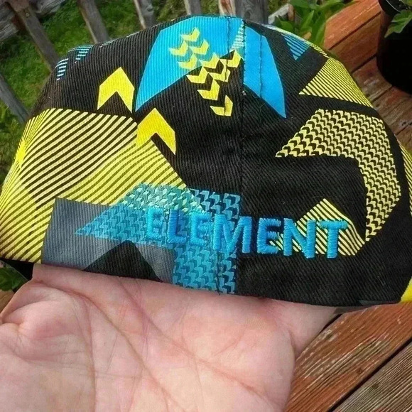 ELEMENT Crowns Skateboard Baseball Cap Hat Blue/Black/Yellow Graphic Flexfit - Picture 2 of 6